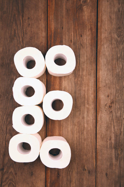 Toilet paper Alphabet wooden table - Фото, зображення
