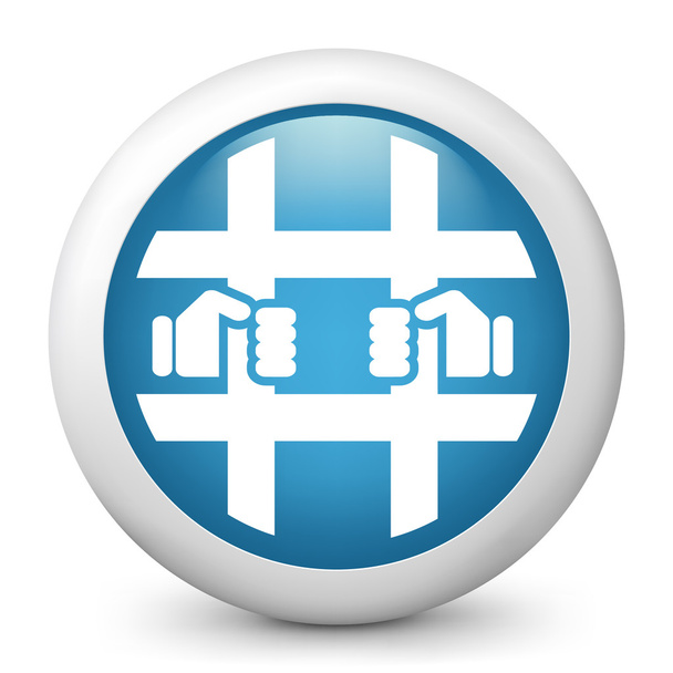 Vector ícone azul brilhante que descreve a prisão
 - Vetor, Imagem