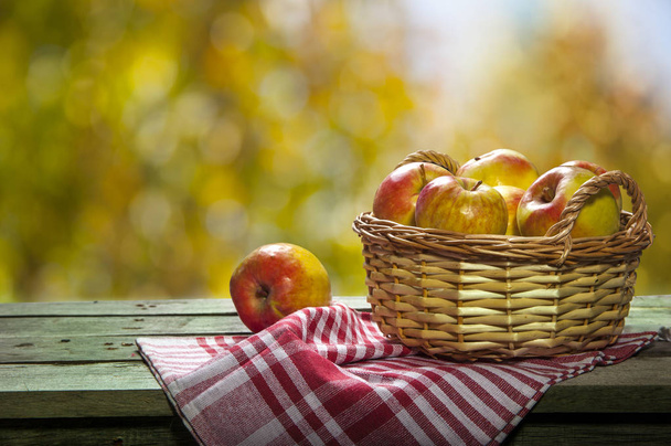 Свіжі яблука в кошику
 - Фото, зображення