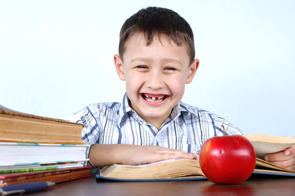 Smiling schoolboy without several tooths - Photo, Image