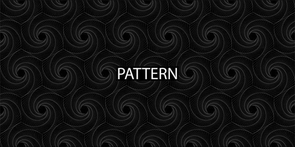 Seamless Pattern. Black - white rhombic spiral for your design - Vector, Image