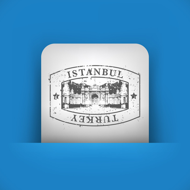 イスタンブールを描いた青とグレーのアイコン - ベクター画像