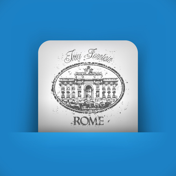 ícone azul e cinza que descreve Roma
 - Vetor, Imagem