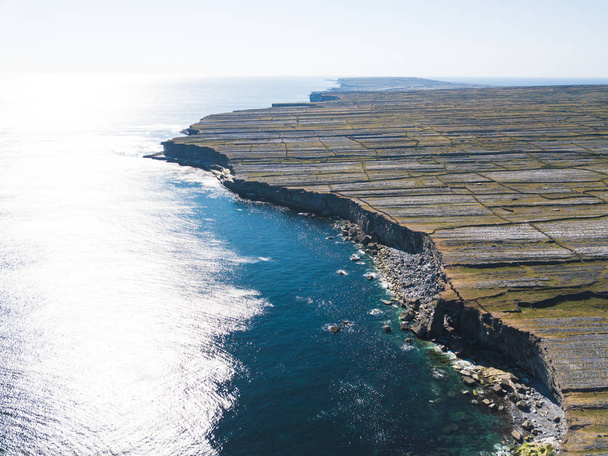 Aerial view of Inishmore on the Aran Islands, Ireland. - Fotoğraf, Görsel