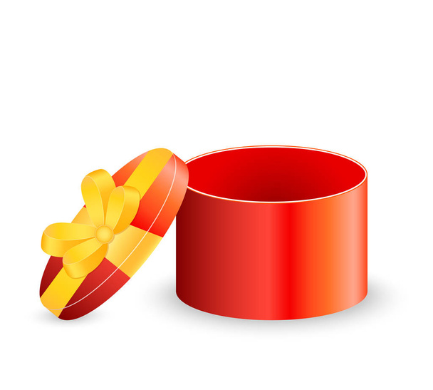 offene rote Geschenkbox isoliert auf weißem Hintergrund Vektor - Vektor, Bild