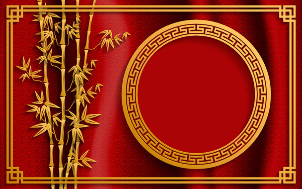 Čínská tradiční a asijské prvky pozadí šablony na papír barvy pozadí. - Vektor, obrázek