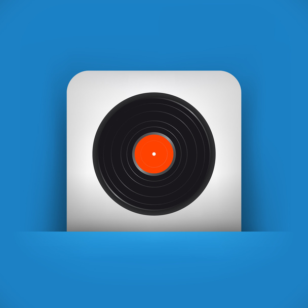 blue and gray icon depicting vinyl - Vector, afbeelding
