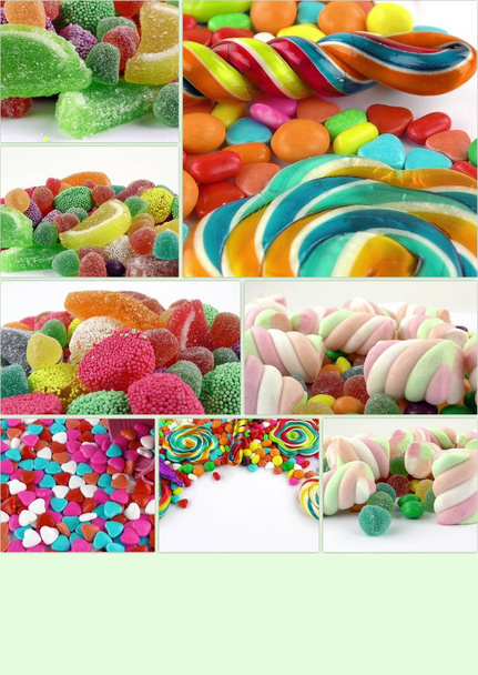 candy sweet lolly zuckerhaltige Collage Foto - Foto, Bild