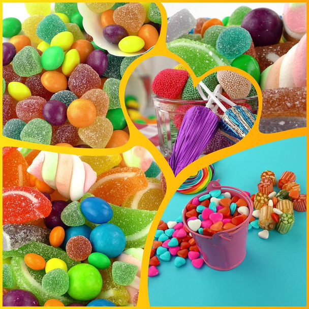 candy sweet lolly zuckerhaltige Collage Foto - Foto, Bild