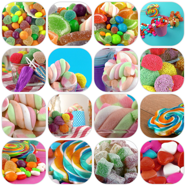 Şeker tatlı Lolly şekerli kolaj fotoğraf - Fotoğraf, Görsel