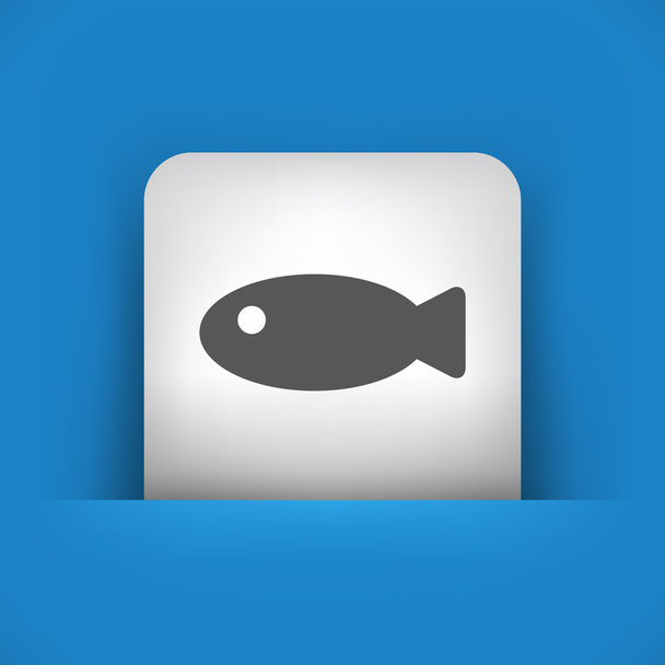 blue and gray icon depicting fish - Vector, Image