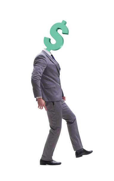 Businessman with dollar sign instead of head - Zdjęcie, obraz