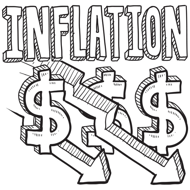 Esbozo de disminución de la inflación
 - Vector, imagen