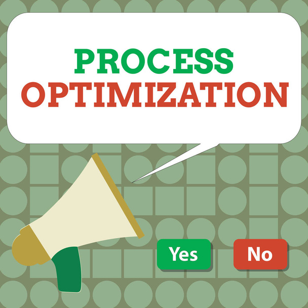 Text sign showing Process Optimization. Conceptual photo Improve Organizations Efficiency Maximize Throughput - Photo, Image