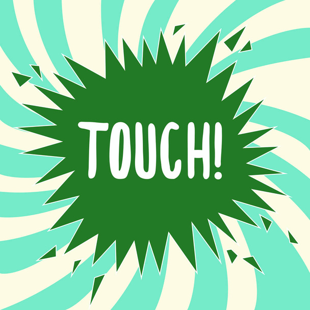 Escribiendo nota que muestra Touch. Mango de escaparate de fotos comerciales para interferir con alter affect Contacto con Smartphone
 - Foto, Imagen