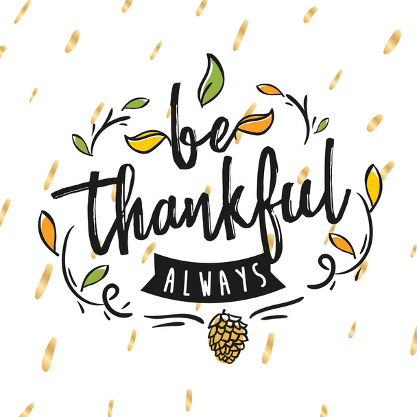 Thanksgiving day. Logo, text design. Typography for greeting cards and posters. Give thanks. - Vetor, Imagem