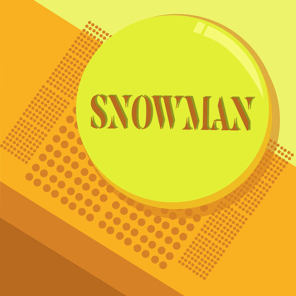 Texto de escritura de palabras Hombre de nieve. Concepto de negocio para Representación de figura huanalysis creada con nieve comprimida
 - Foto, imagen