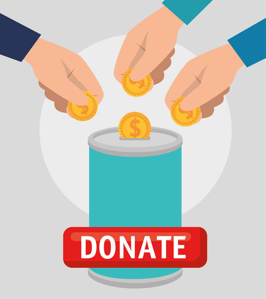 урна с деньгами благотворительного пожертвования
 - Вектор,изображение