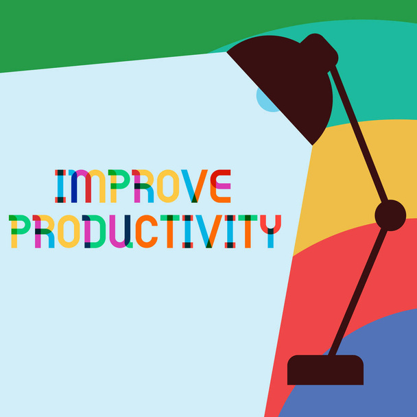 Tekst bord toont productiviteit verbeteren. Conceptuele foto verbeteren de kwaliteit van de Input tijd en Perforanalysisce - Foto, afbeelding