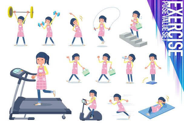 Egy sor Childminder nő, a testmozgás és a sport. Vannak különböző műveletek, hogy mozog a test egészséges. It's a vektor art, így könnyű szerkeszteni. - Vektor, kép