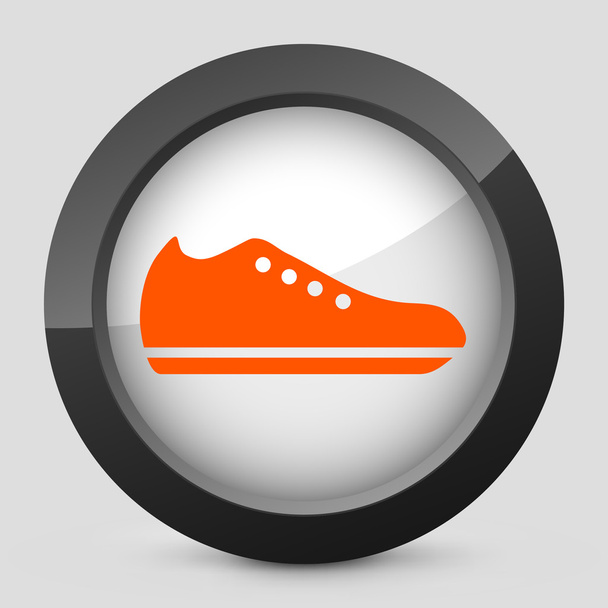 Vektor-Illustration eines grau-orangen Symbols, das einen Schuh darstellt - Vektor, Bild