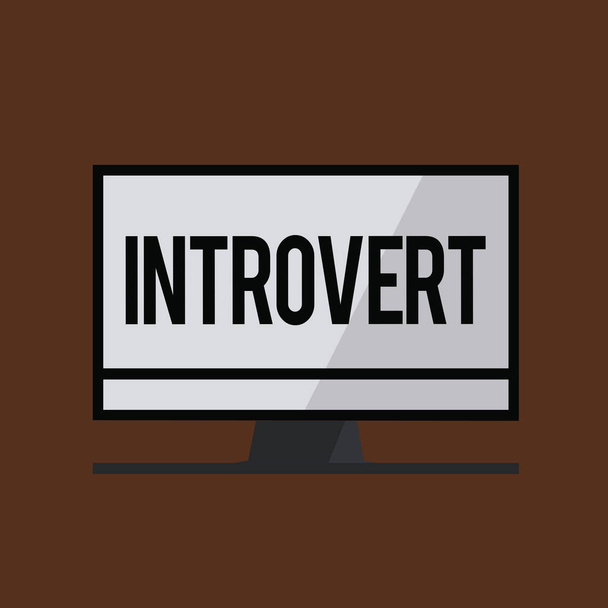 Escrita de mão conceitual mostrando Introvert. A exibição de fotos de negócios tende a ser virada para dentro ou focada em pensamentos mais internos
 - Foto, Imagem