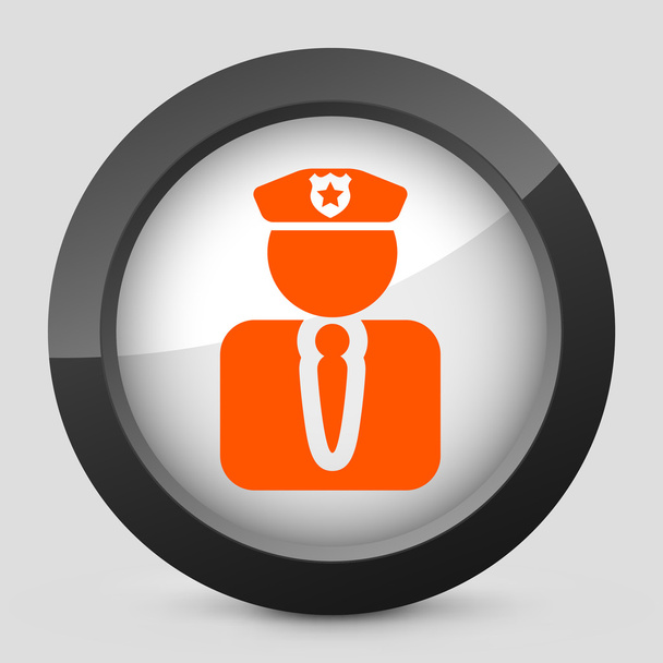 Vector illustration of a gray and orange police icon - Vector, Image