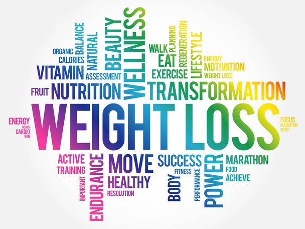 WEIGHT LOSS word cloud, fitness, sport, health concept - Vector, Image