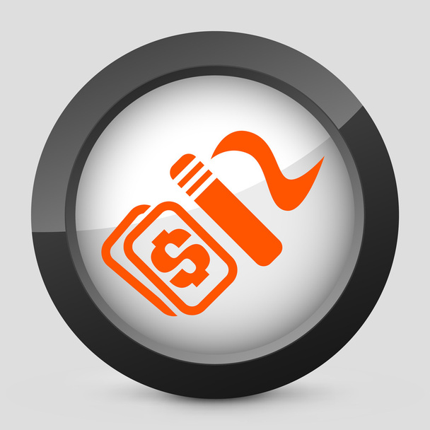 Vector illustration of a gray and orange icon depicting "for sale" sign - Vector, Image