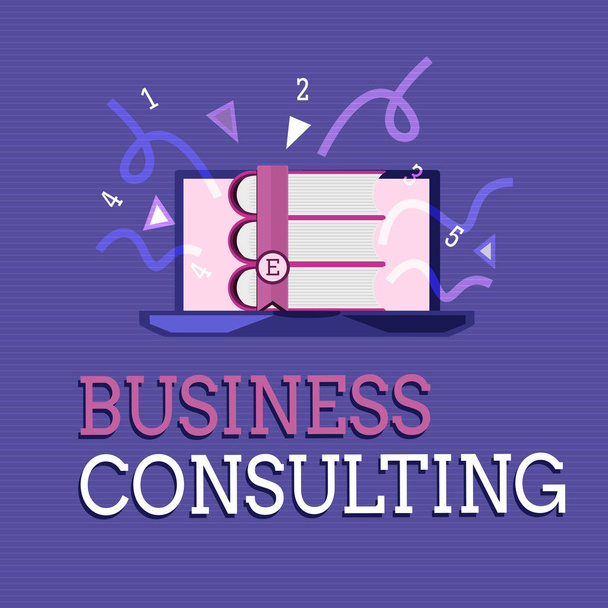 Znak tekstowy pokazujący Business Consulting. Zdjęcie koncepcyjne Blends Practice of Academic Theoretical Expertise - Zdjęcie, obraz