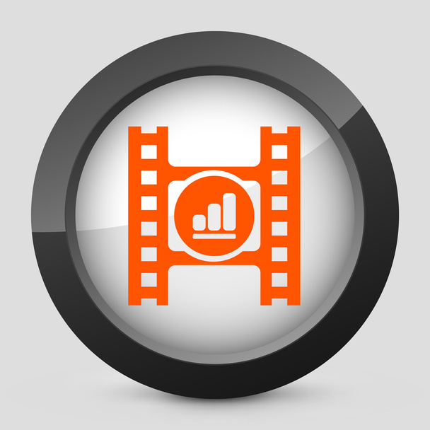 Векторная иллюстрация серого и оранжевого значков, изображающих кнопки уровней видеоплеера
 - Вектор,изображение
