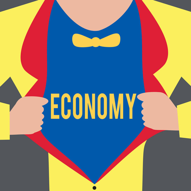 Znak tekstowy pokazujący Ekonomię. Fotografia koncepcyjna Zarządzanie zasobami finansowymi Analiza informacji rachunkowych - Zdjęcie, obraz