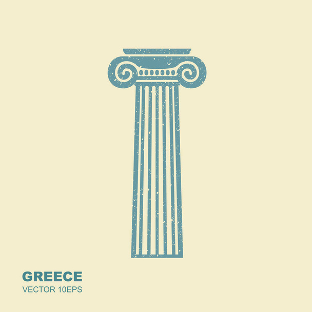 ギリシャの古典的な列。フラット スタイルのベクトル アイコン - ベクター画像