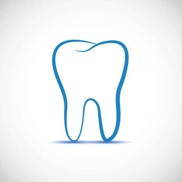 diente icono simple sobre un fondo blanco
 - Vector, Imagen