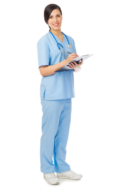 Doctor with clipboard isolated - Foto, imagen