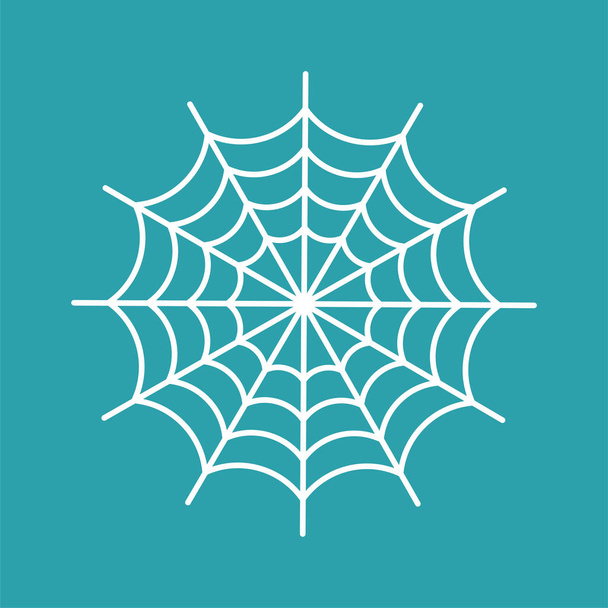 Pók hálójában elszigetelt. pókháló Halloween vektoros illusztráció. Spiderweb - Vektor, kép