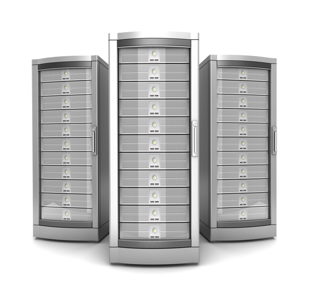 мережеві робочі сервери 3d ілюстрація ізольовані на білому фоні
 - Фото, зображення
