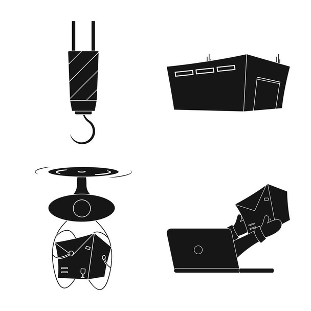 Vector illustration of goods and cargo symbol. Set of goods and warehouse stock vector illustration. - Διάνυσμα, εικόνα