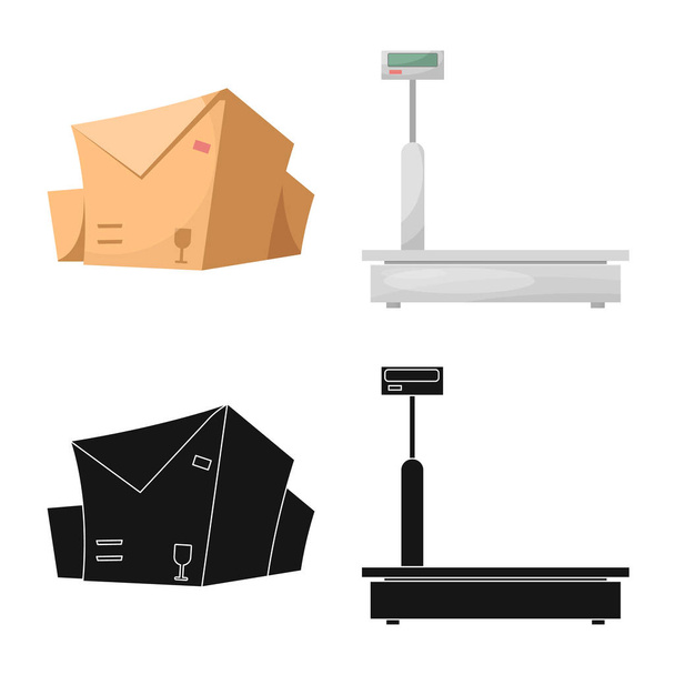 Vector design of goods and cargo icon. Set of goods and warehouse vector icon for stock. - Vetor, Imagem