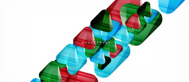 Glas driehoeken moderne geometrische compositie, abstracte achtergrond - Vector, afbeelding