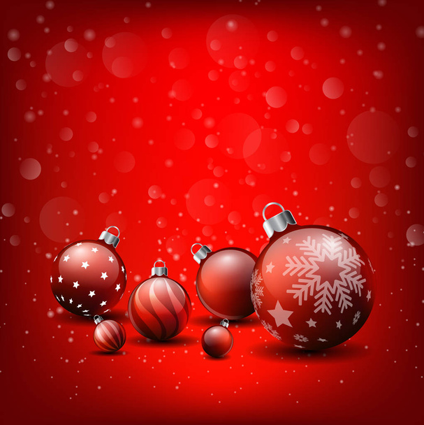 Christmas background, red background Happy New Year - Vector, afbeelding