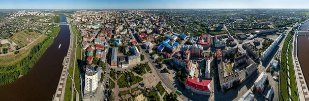 Комунальний міст. Панорама міста Красноярськ. Росія, з Дрона   - Фото, зображення