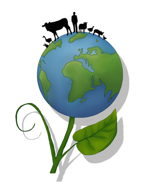 Vegano mundo Eco Ilustración
 - Vector, imagen