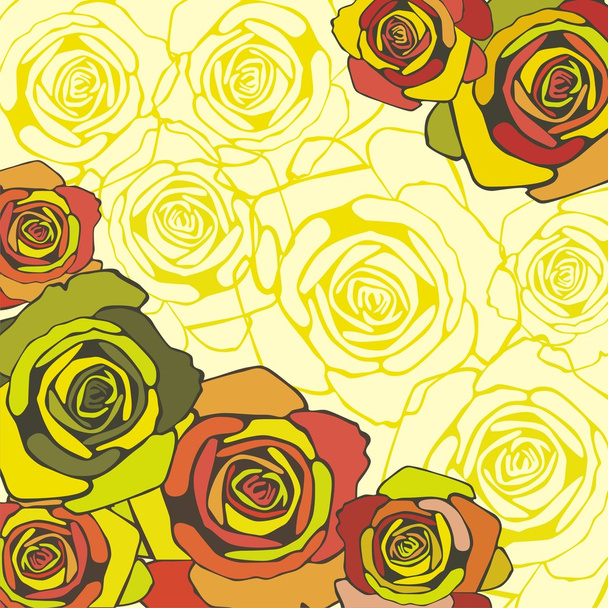 floral postcard - Vector, afbeelding