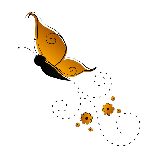 Cute butterfly flying icon - Вектор, зображення