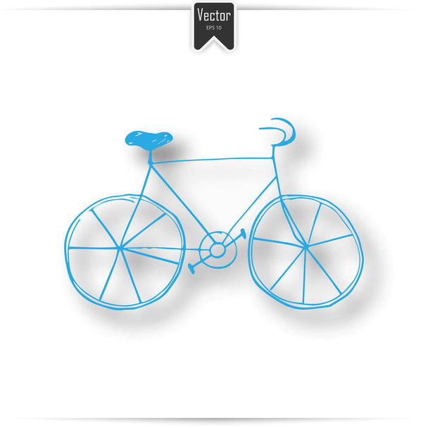 Ρετρό οδικών ποδήλατο χέρι εικονογράφηση. απομονωμένα σε λευκό φόντο - Διάνυσμα, εικόνα