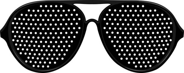 Dírkové černé brýle. Vektorové ilustrace - Vektor, obrázek