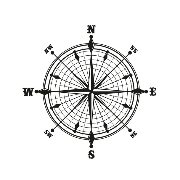 Kompas s vytáčení, monochromatické ikony - Vektor, obrázek