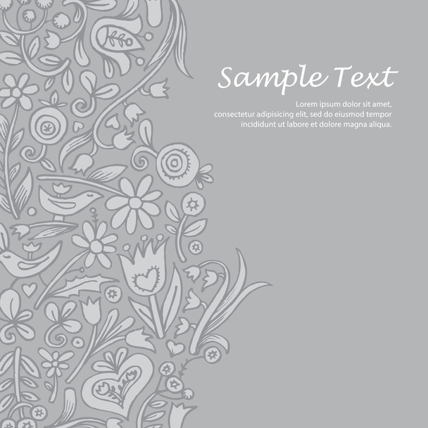 Ornate vector backgroud with floral motive. Template with space - Вектор, зображення
