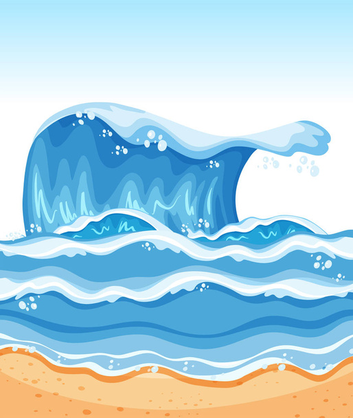Summer beach wave background illustration - Vector, Image